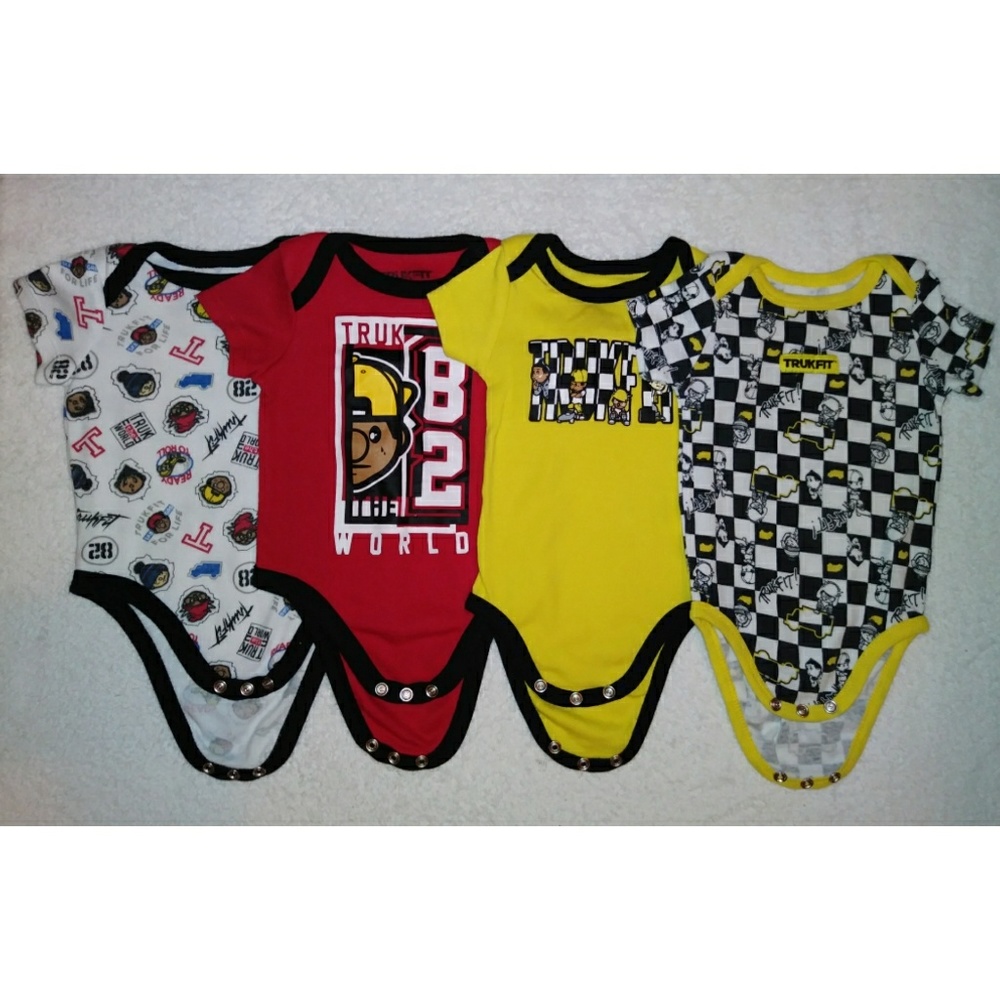 Truk Fit Baby Boy 4-Piece Onesie Set